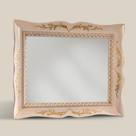 Pasqyrë drejtkëndore me dru të bardhë në stil klasik Prodhuar në Itali - Firence Viadurini