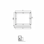 E përkulur me skaj moderne bluarjeje, H120 x L120cm, Dedalo Viadurini
