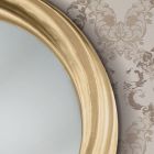 Pasqyrë e rrumbullakët me kornizë luksoze prej druri ari Prodhuar në Itali - Adelin Viadurini