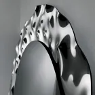 Pasqyrë e rrumbullakët me kornizë qelqi të valëzuar Prodhuar në Itali - Adelma Viadurini