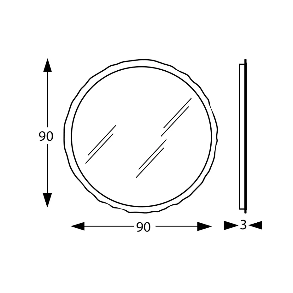 Pasqyrë e rrumbullakët me ndriçim të integruar LED Prodhuar në Itali - Vinci Viadurini