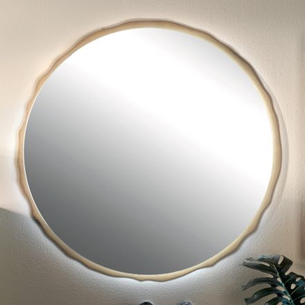 Pasqyrë e rrumbullakët me ndriçim të integruar LED Prodhuar në Itali - Vinci Viadurini