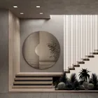 Pasqyrë e rrumbullakët muri me rrjetë të integruar, e prodhuar në Itali - Annabella Viadurini