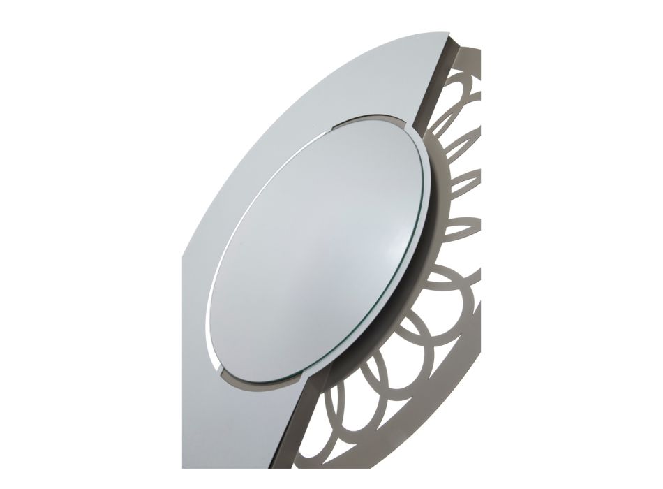 Pasqyrë e rrumbullakët hekuri me dekorim anësor Prodhuar në Itali - dry Viadurini