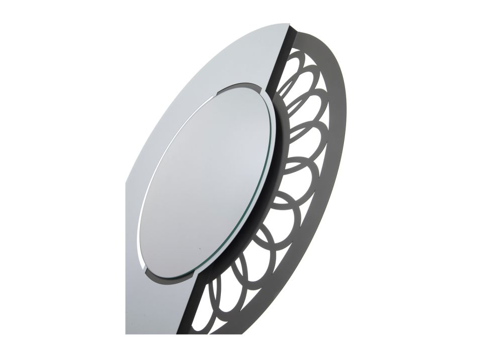 Pasqyrë e rrumbullakët hekuri me dekorim anësor Prodhuar në Itali - dry Viadurini