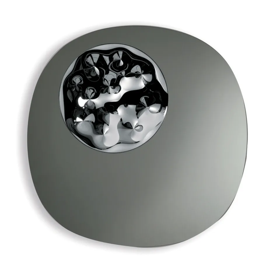 Pasqyrë me formë me futje qelqi të valëzuar Prodhuar në Itali - Adalberta Viadurini