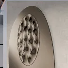 Pasqyrë me formë me futje qelqi të valëzuar Prodhuar në Itali - Adalberta Viadurini