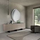 Pasqyrë në formë Abigaille me gjysmë-kornizë në xham të shkrirë, e prodhuar në Itali Viadurini