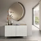 Pasqyrë në formë Abigaille me gjysmë-kornizë në xham të shkrirë, e prodhuar në Itali Viadurini