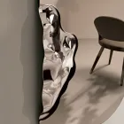 Pasqyrë Drejtkëndëshe me Futje Qelqi të Valëzuar Prodhuar në Itali - Adelasia Viadurini