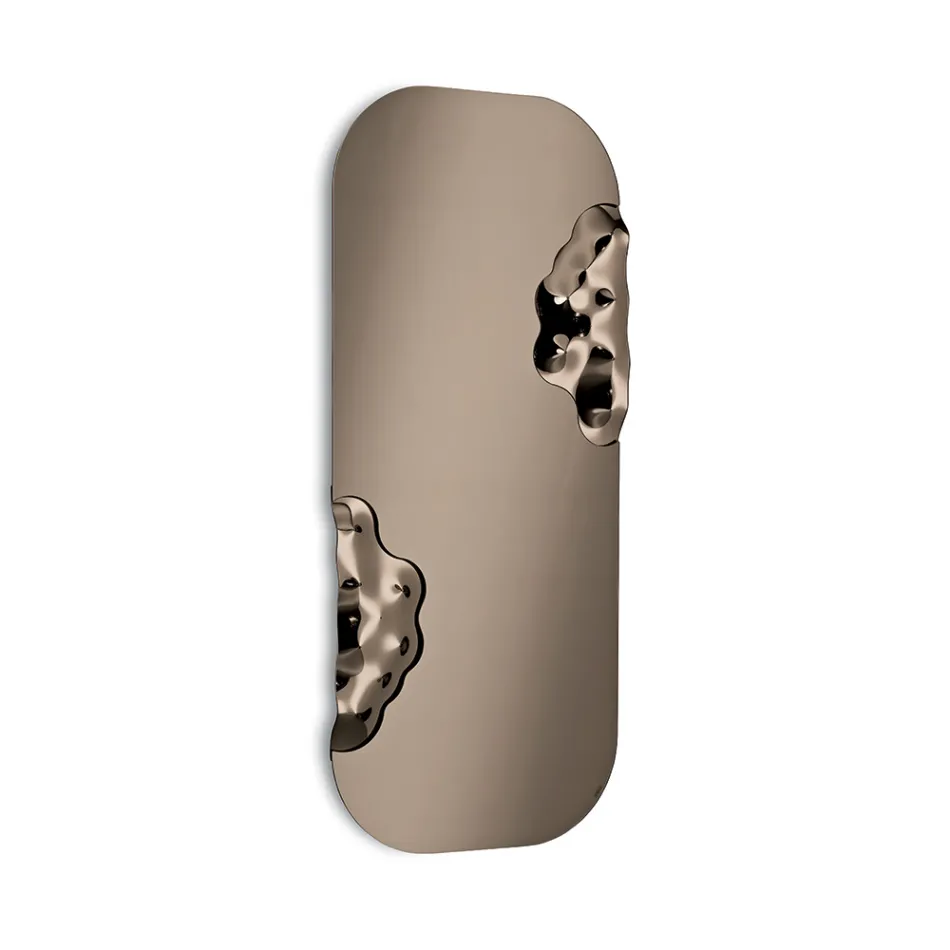 Pasqyrë Drejtkëndëshe me Futje Qelqi të Valëzuar Prodhuar në Itali - Adelasia Viadurini