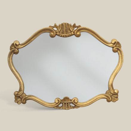 Pasqyrë e stilit klasik me kornizë me gjethe ari Prodhuar në Itali - E çmuar Viadurini