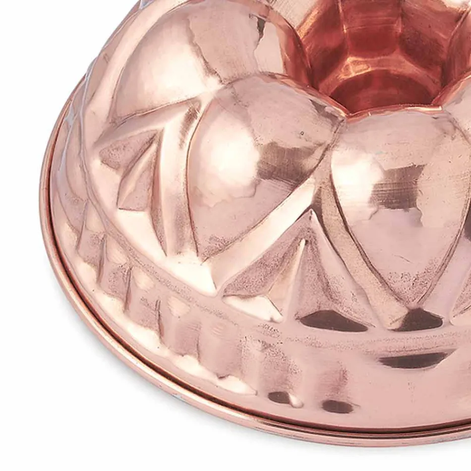 Moulds të ëmbëlsirave të bakrit të konservuar të punuar me dorë të rrumbullakëta me dekor - Gianandrea Viadurini