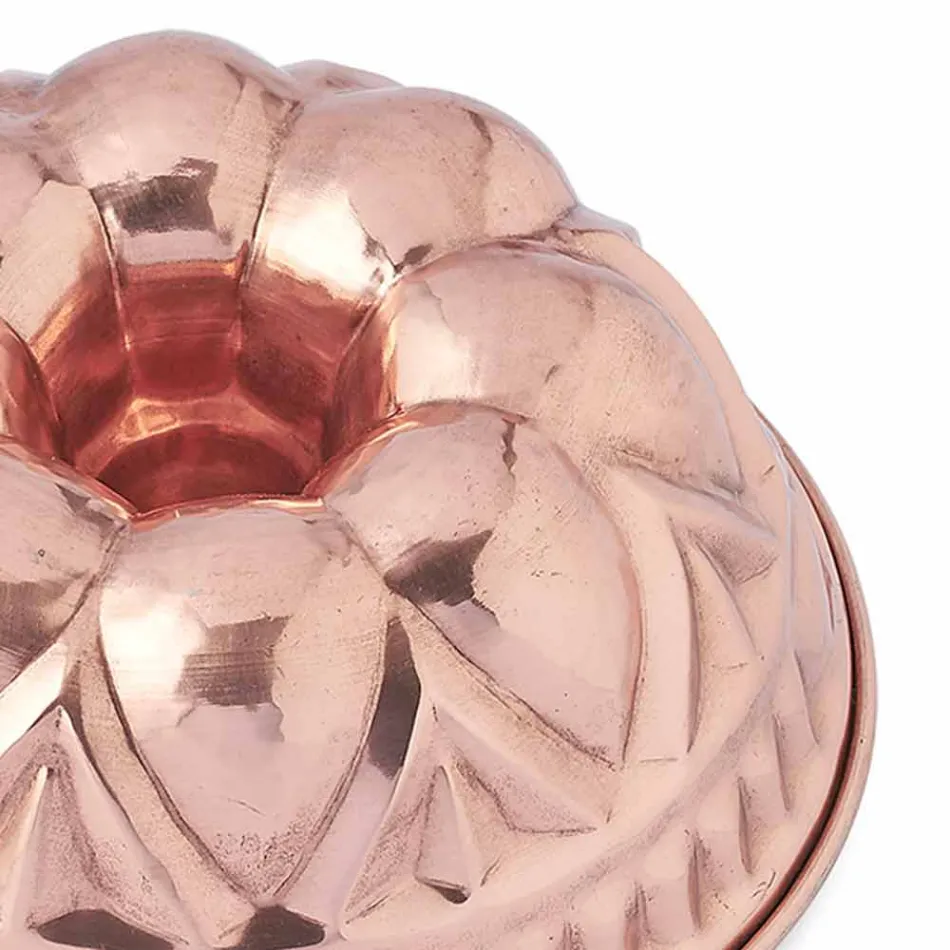 Moulds të ëmbëlsirave të bakrit të konservuar të punuar me dorë të rrumbullakëta me dekor - Gianandrea Viadurini