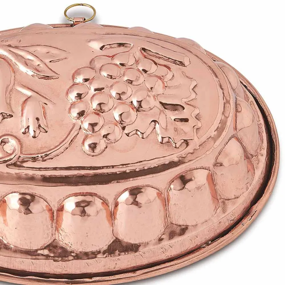 Essertmbëlsira Tortë Ovale për Tortë në Bakër Bakër i Kallajosur me Dekor - Gianfilippo Viadurini