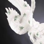 Figurinë qeramike në formë Parrot, punuar me dorë në Itali - Pagallo Viadurini