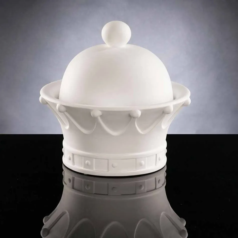 Figurinë dekorative në dorë të bardhë qeramike prodhuar në Itali - Mbretëresha Viadurini