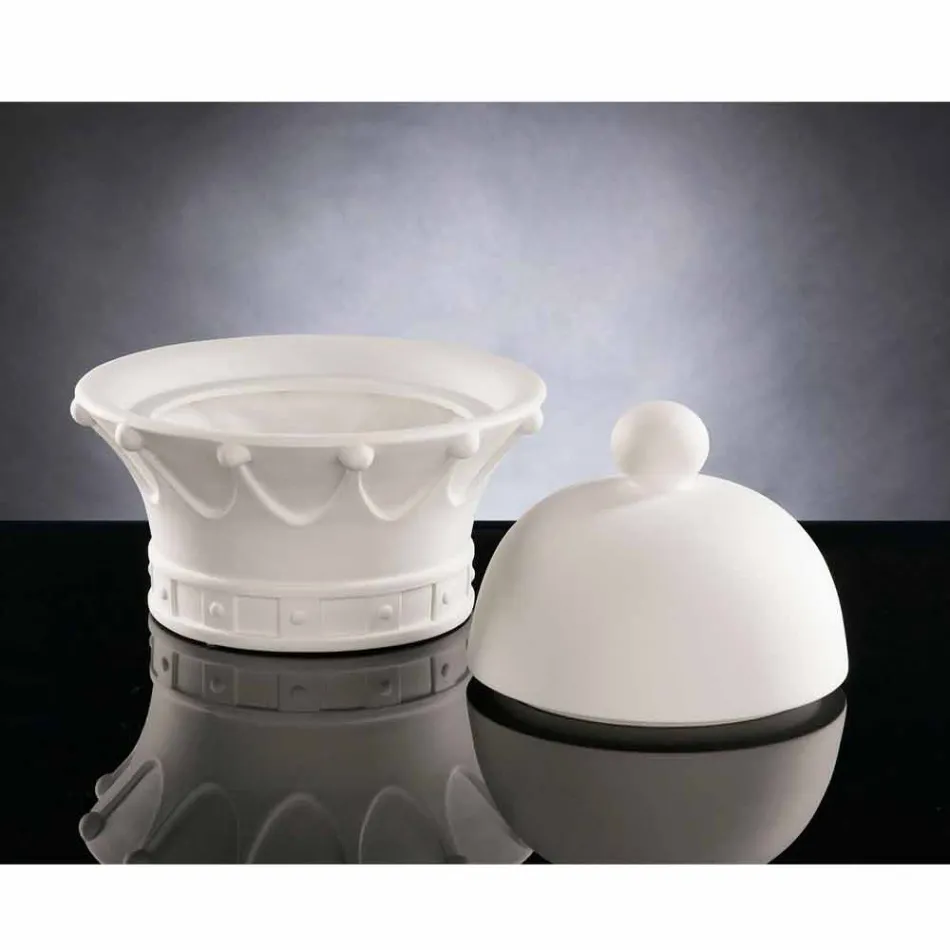 Figurinë dekorative në dorë të bardhë qeramike prodhuar në Itali - Mbretëresha Viadurini