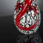 Figurinë dekorative qelqi në formën e vezës me Gecko prodhuar në Itali - Huevo Viadurini