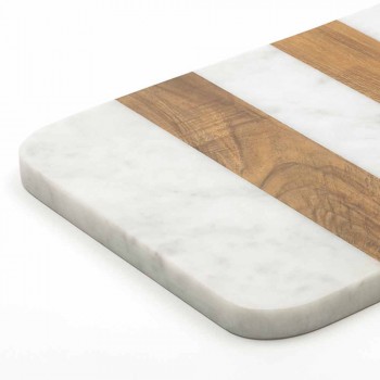 Bardhë Carrara Mermer dhe Dru Bërë Made në Itali Bordi Prerje Design - Evea
