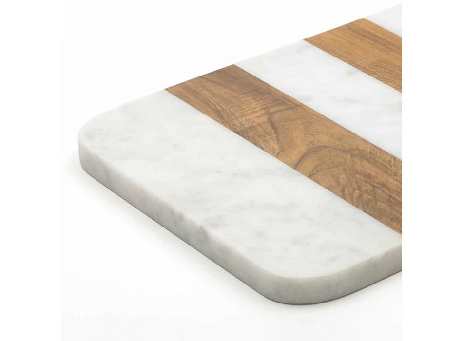 Bardhë Carrara Mermer dhe Dru Bërë Made në Itali Bordi Prerje Design - Evea