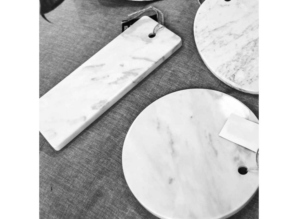 Dërrasë prerëse drejtkëndëshe në mermer të bardhë Carrara prodhuar në Itali - Masha Viadurini