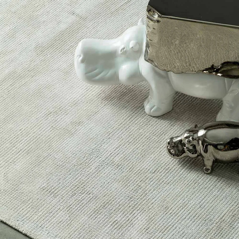 Qilim modern i dhomës së ndenjes në pambuk dhe viskozë, i punuar me dorë - i butë Viadurini