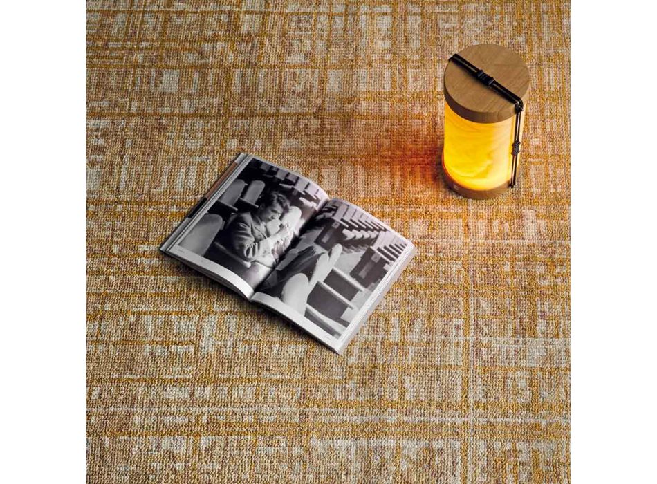 Tapeti modern i dhomës së ndenjes të punuar me dorë nga leshi dhe pambuku - Neppo Viadurini