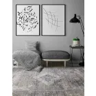 Designer Rug në Viscose dhe Acrylic Grey Grey me Dizajn - President Viadurini