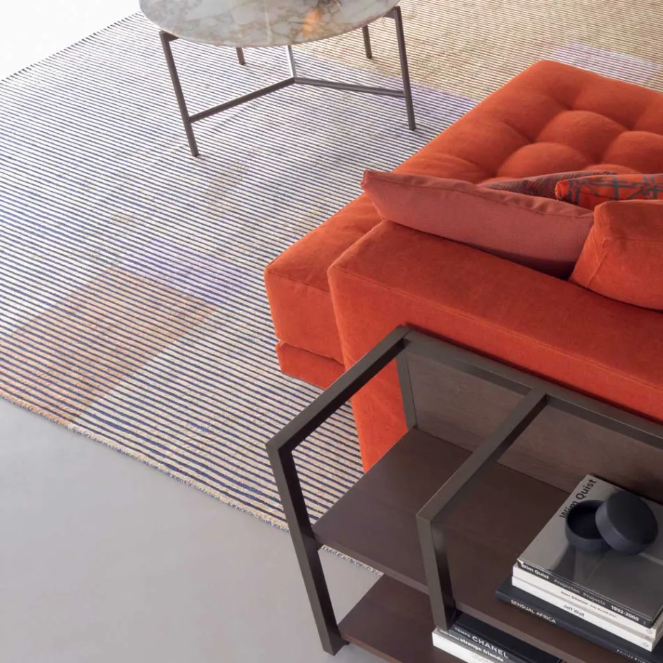 Qilim modular me ngjyrë viskoze i punuar me dorë, i endur në Indi - Gilberto Viadurini