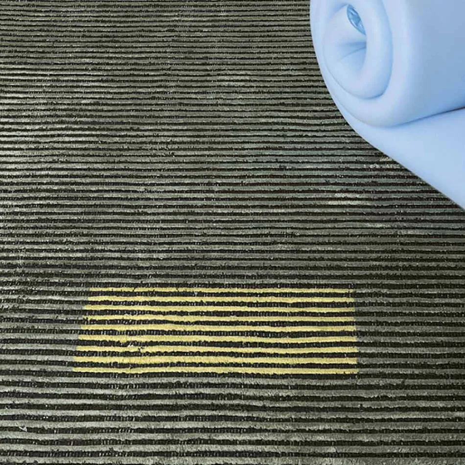 Qilim modular me ngjyrë viskoze i punuar me dorë, i endur në Indi - Gilberto Viadurini