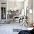 Qilim modular me ngjyrë viskoze i punuar me dorë, i endur në Indi - Gilberto Viadurini