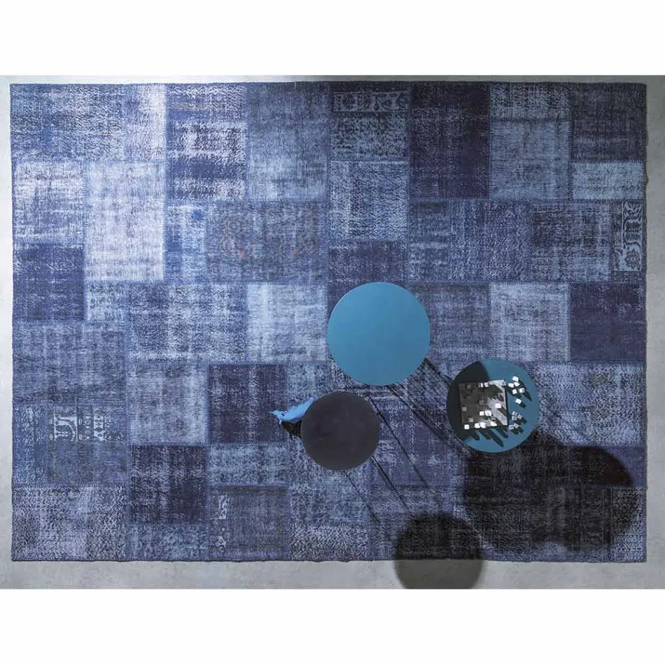 Qilim me nyje të dorës së dhomës së ndenjes me lara-lara artizanale në Türkiye - Raimund Viadurini