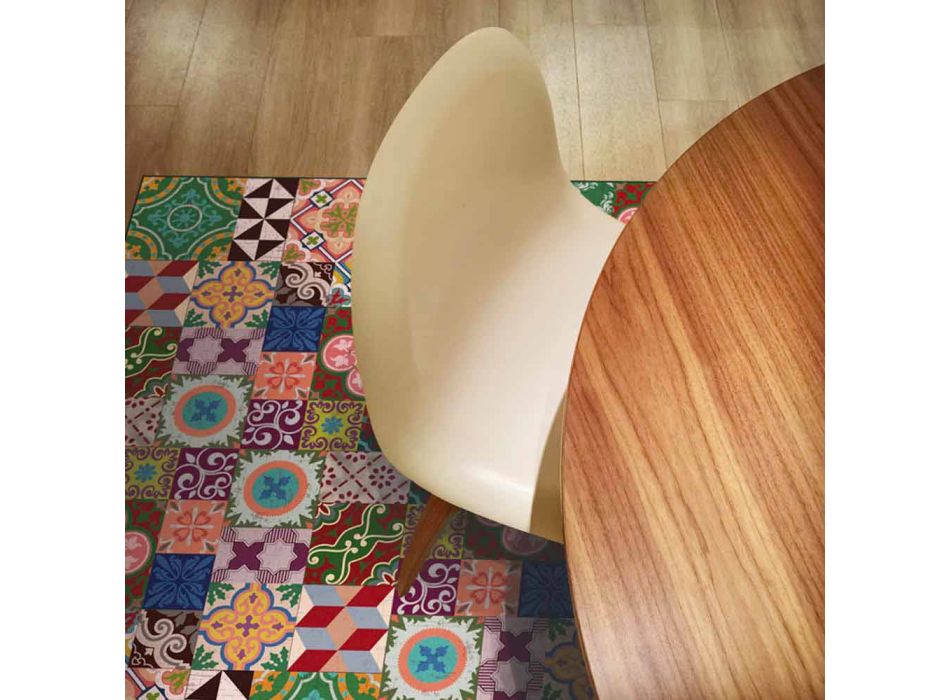 Qilim modern i dhomës së ndenjes në Vinyl me fantazi shumëngjyrësh - Timio Viadurini