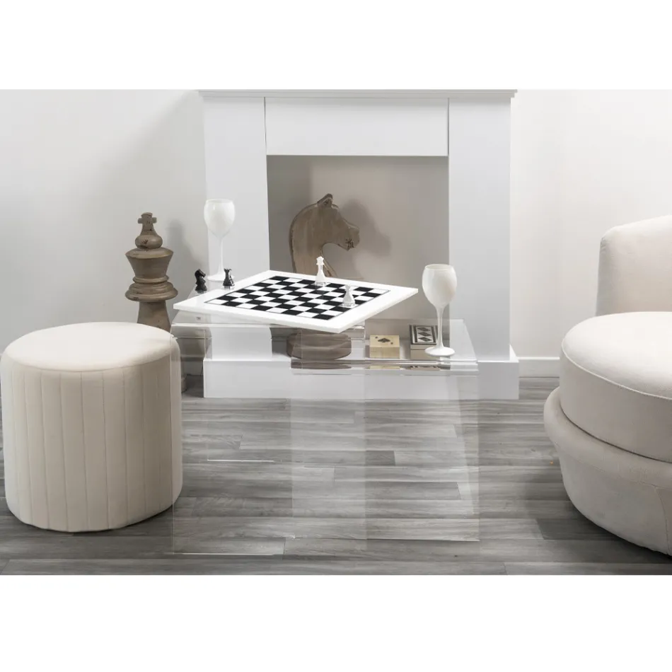 Tavolina kafeje dizenjoni me pleksiglas me ngjyra prodhuar në Itali, Spinoso Viadurini