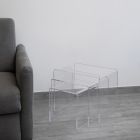 Tavolina kafeje në dhomën e ndenjes me kristal akrilik transparent minimal 3 copë - Cecco Viadurini