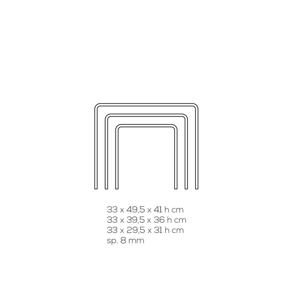 Tavolina kafeje në dhomën e ndenjes me kristal akrilik transparent minimal 3 copë - Cecco Viadurini