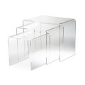Tavolina kafeje në dhomën e ndenjes me kristal akrilik transparent minimal 3 copë - Cecco