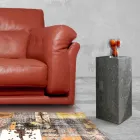 Tryezë kafeje e lartë me dekorim gri prej guri fosil - Florida Viadurini