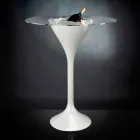 Tavolinë e lartë për kafe në xham dhe polietilen me mbajtëse shishe prodhuar në Itali - Krakov Viadurini