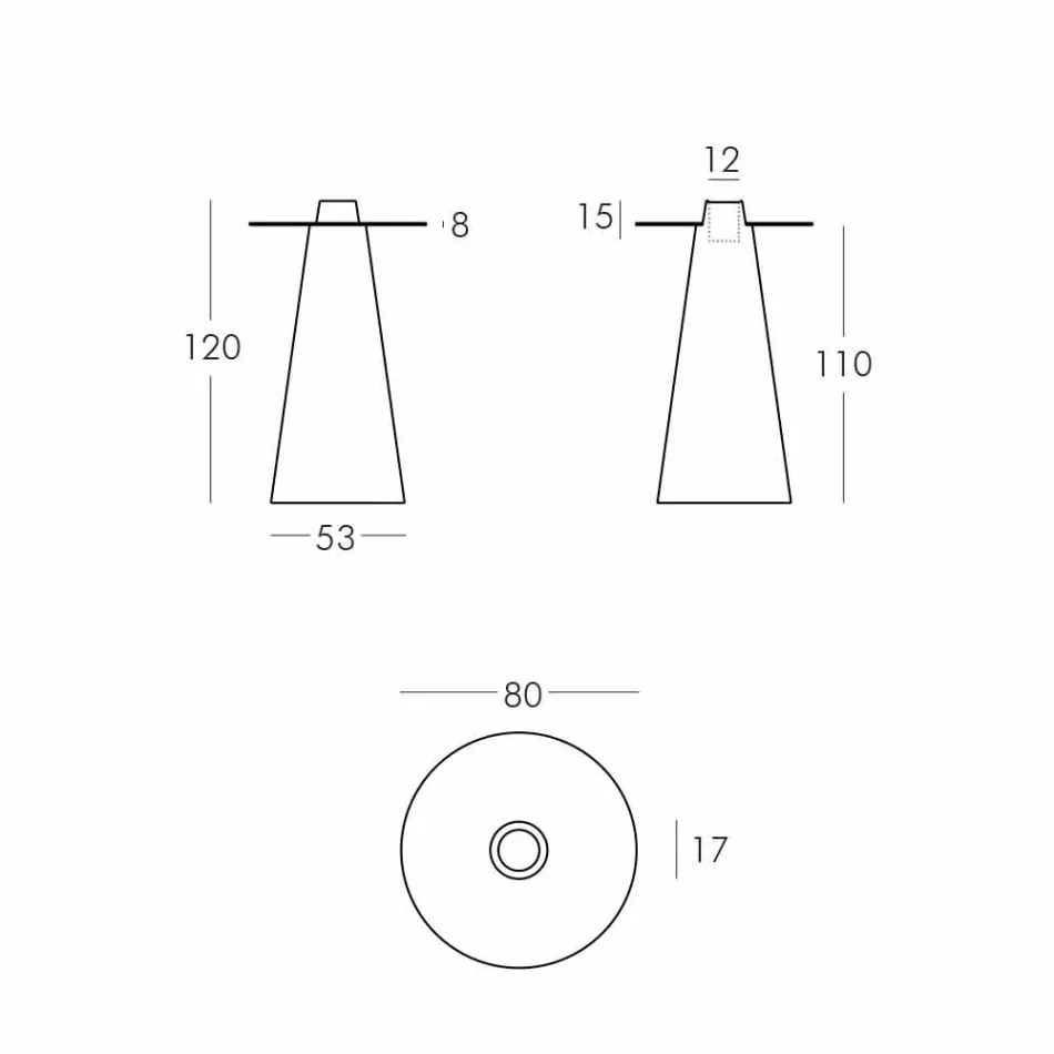 Slide Peak high table (H120) polietileni dhe qelqi prodhuar në Itali Viadurini