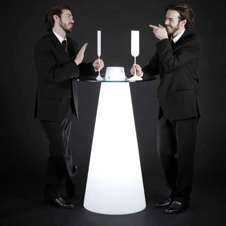 Slide Peak high table (H120) polietileni dhe qelqi prodhuar në Itali Viadurini