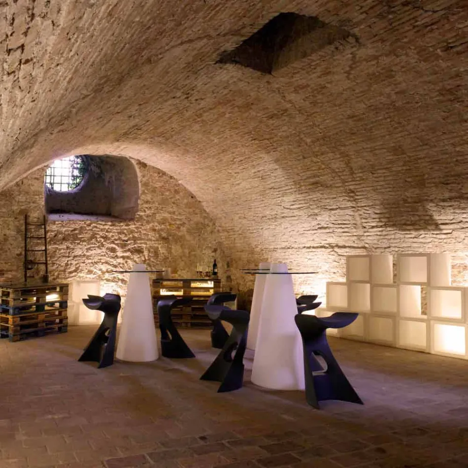 Slide Peak high table (H120) polietileni dhe qelqi prodhuar në Itali Viadurini