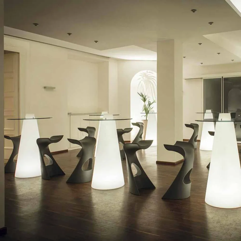 Slide Peak high table (H120) polietileni dhe qelqi prodhuar në Itali Viadurini