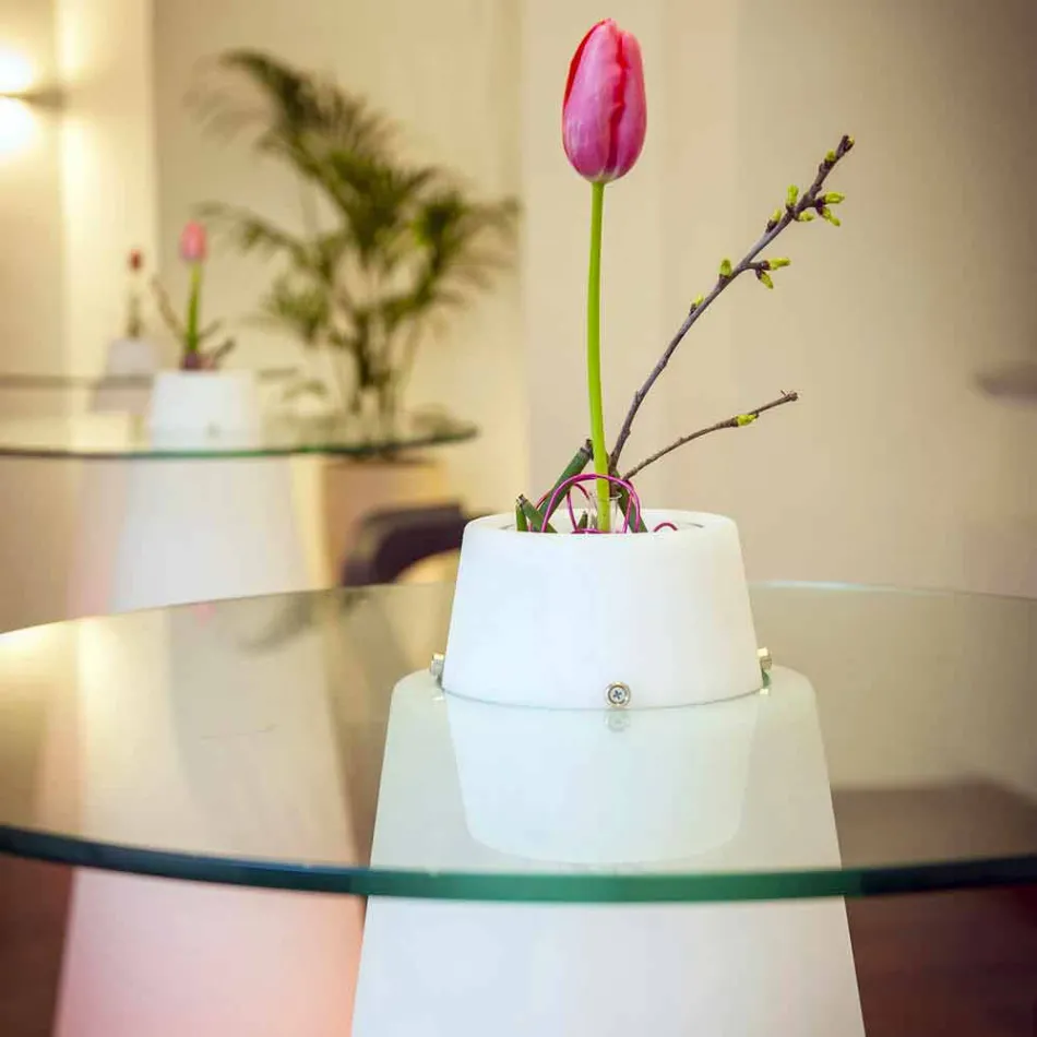 Slide Peak high table (H120) polietileni dhe qelqi prodhuar në Itali Viadurini