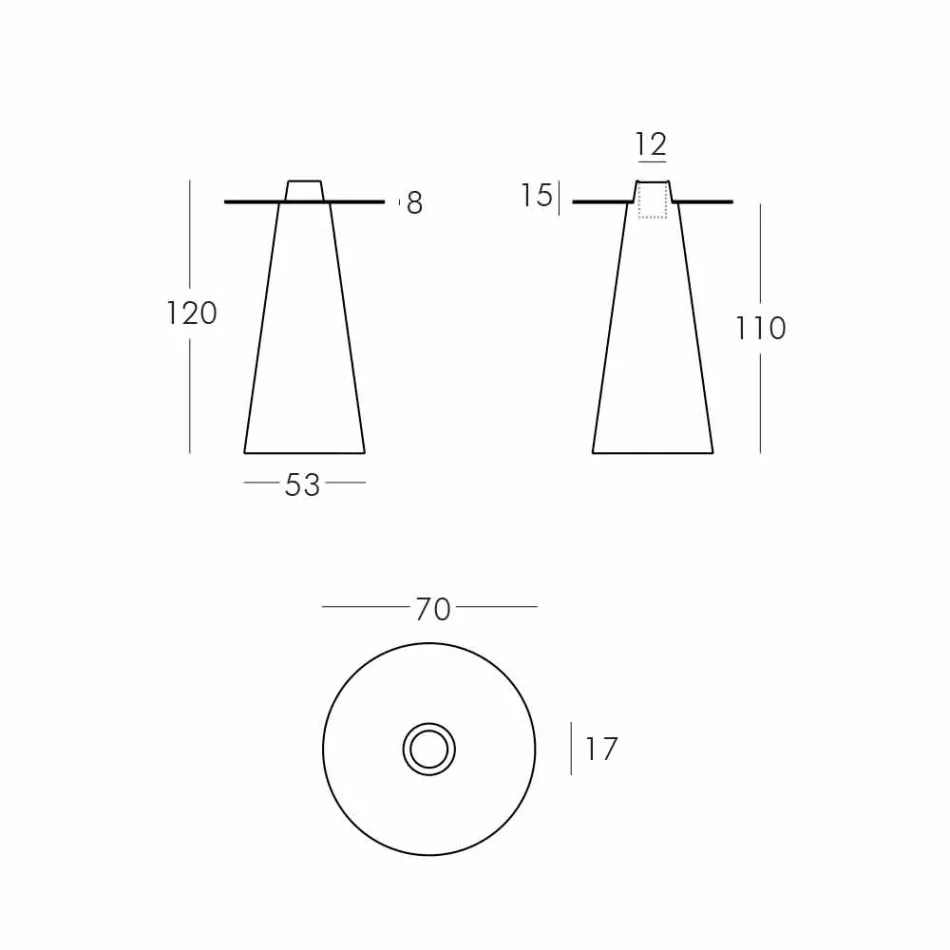 Slide Peak high table (H120) polietileni dhe qelqi prodhuar në Itali Viadurini