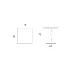 Tavolinë kafeje me katror të lartë në sipërme metalike të pjerrët dhe qeramike mat - Coriko Viadurini