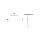 Tavolinë kafeje me katror të lartë në sipërme metalike të pjerrët dhe qeramike mat - Coriko Viadurini