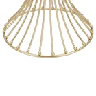 Tavolinë e rrumbullakët e lartë kafeje në hekur të artë me sfera dhe majë prej xhami të tymosur - Dexter Viadurini