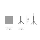 Tavolinë bar në natyrë me 3 këmbë alumini të mbështetura në 2 finitura - Filomena Viadurini